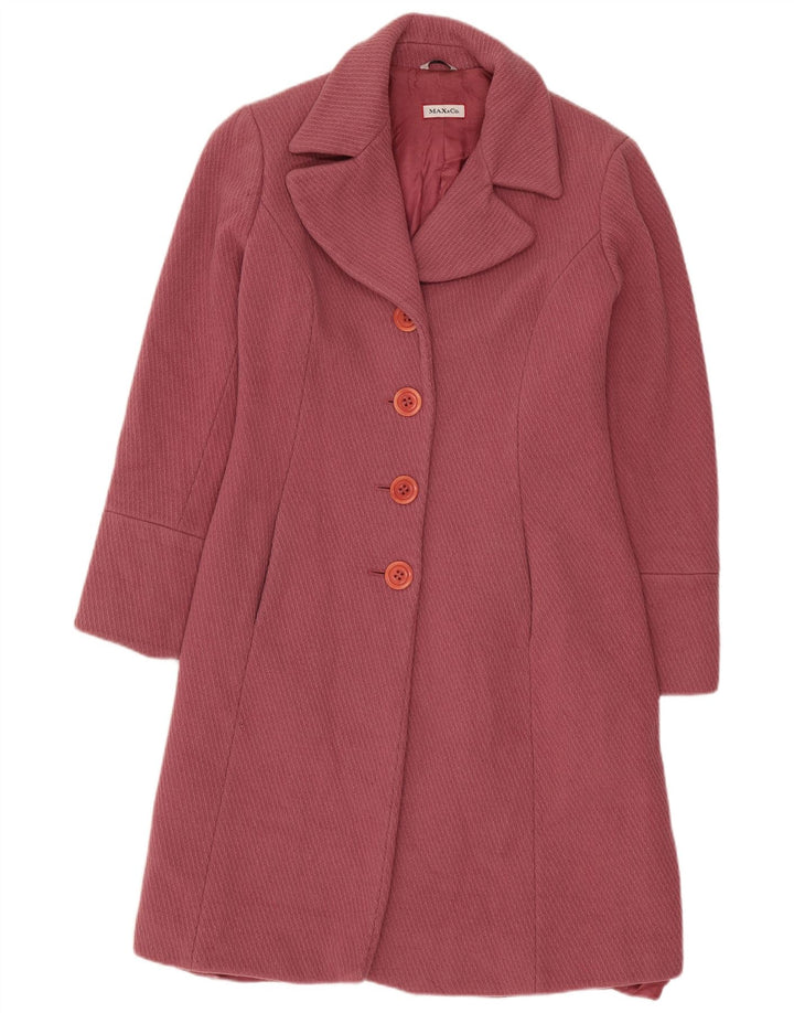 Sobretudo feminino UK 8 pequeno lã rosa