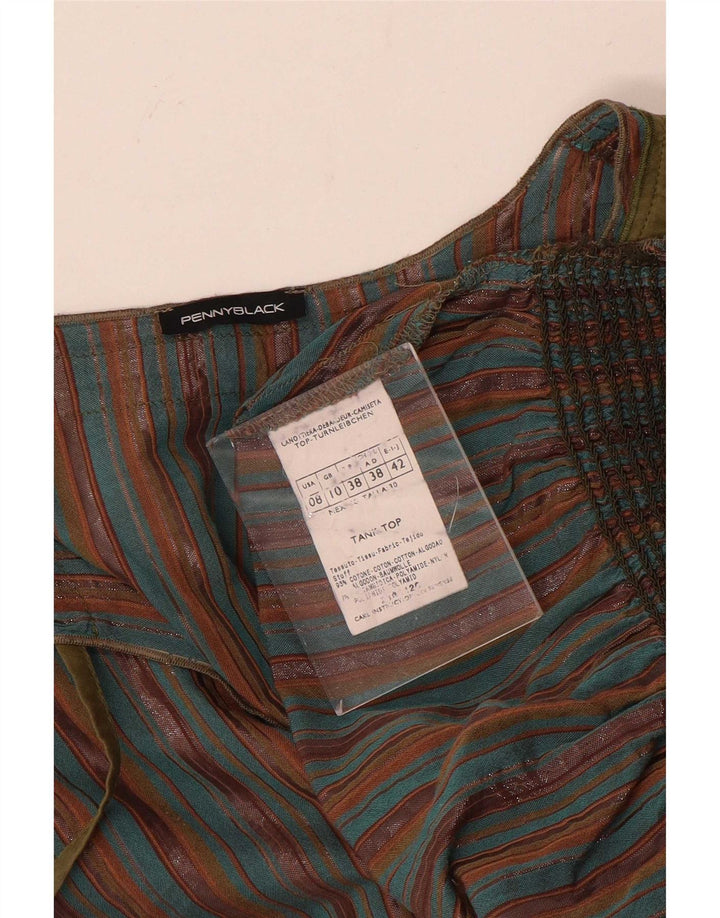 Blusa feminina Penny Black UK 10 pequena listrada multicolorida de algodão