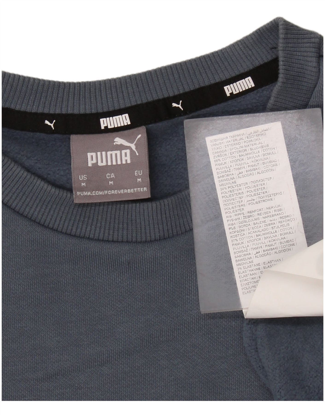 PUMA Mens Moletom Jumper Médio Algodão Cinza