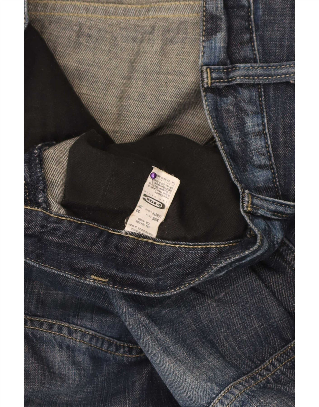 Calça jeans reta masculina G-Star W33 L38 azul marinho