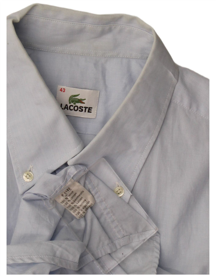 Lacoste camisa masculina de manga curta tamanho 43 grande azul algodão