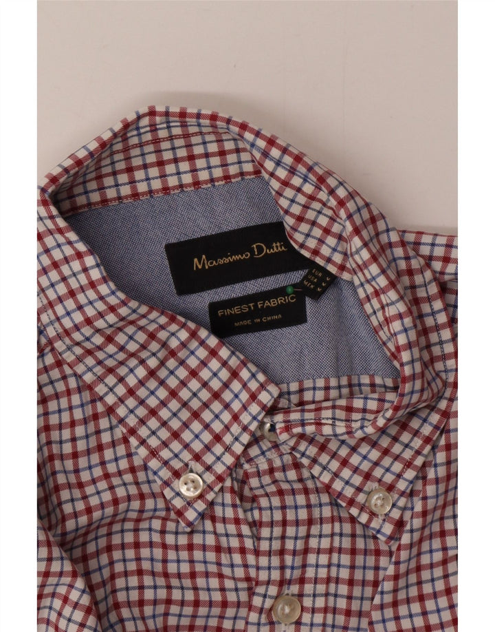 Camisa masculina Massimo Dutti média vermelha guingão