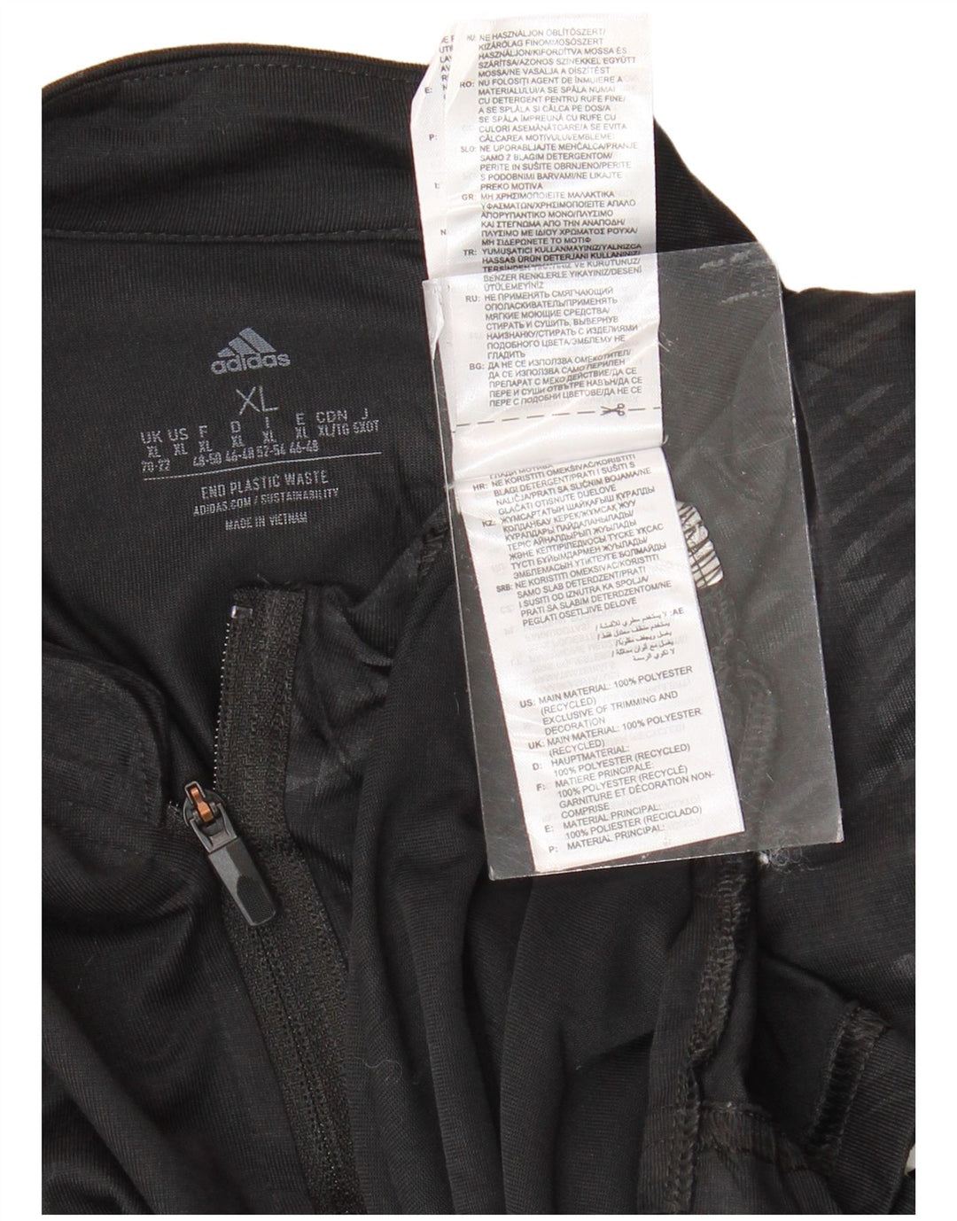 ADIDAS Mulher Aeroready Zip Neck Top Manga Comprida Reino Unido 20/22 XL Preto