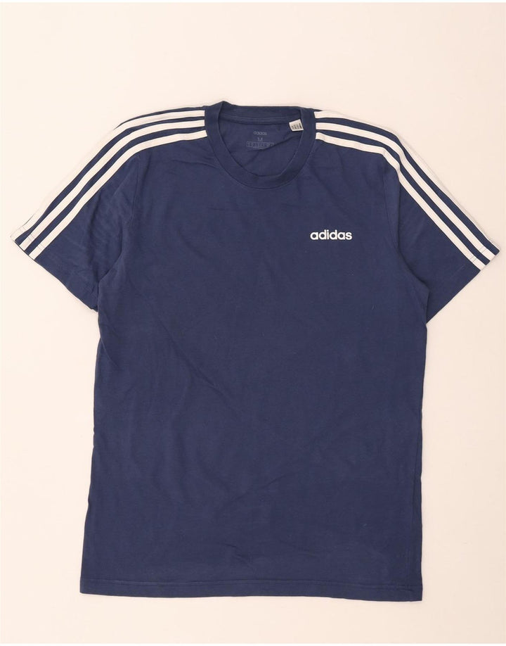 Adidas Mens Camiseta Top Médio Algodão Azul Marinho