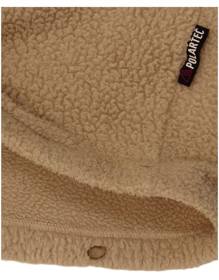 Fat Face Masculino Polartec Zip Neck Fleece Jumper Pequeno Poliéster Bege