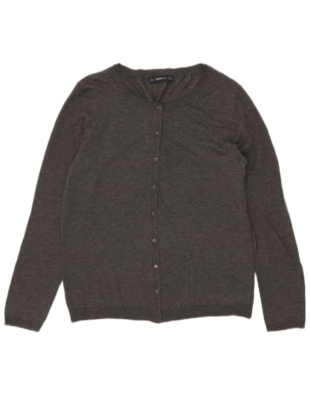 Suéter cardigã feminino Zara UK 12 cinza médio modal