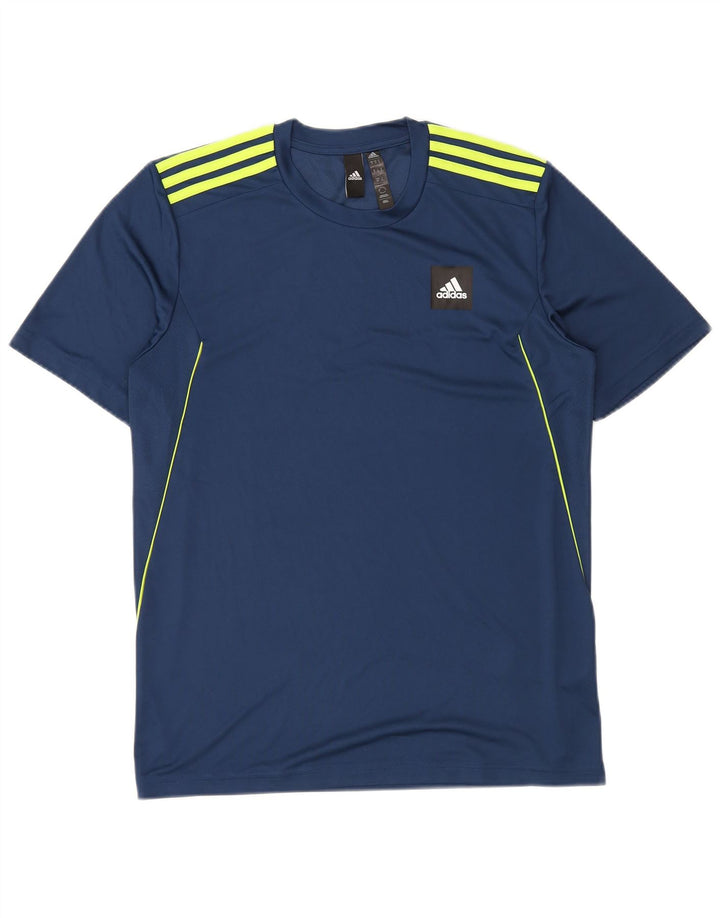Adidas Mens Aeroready Camiseta Top Pequeno Azul Marinho Poliéster