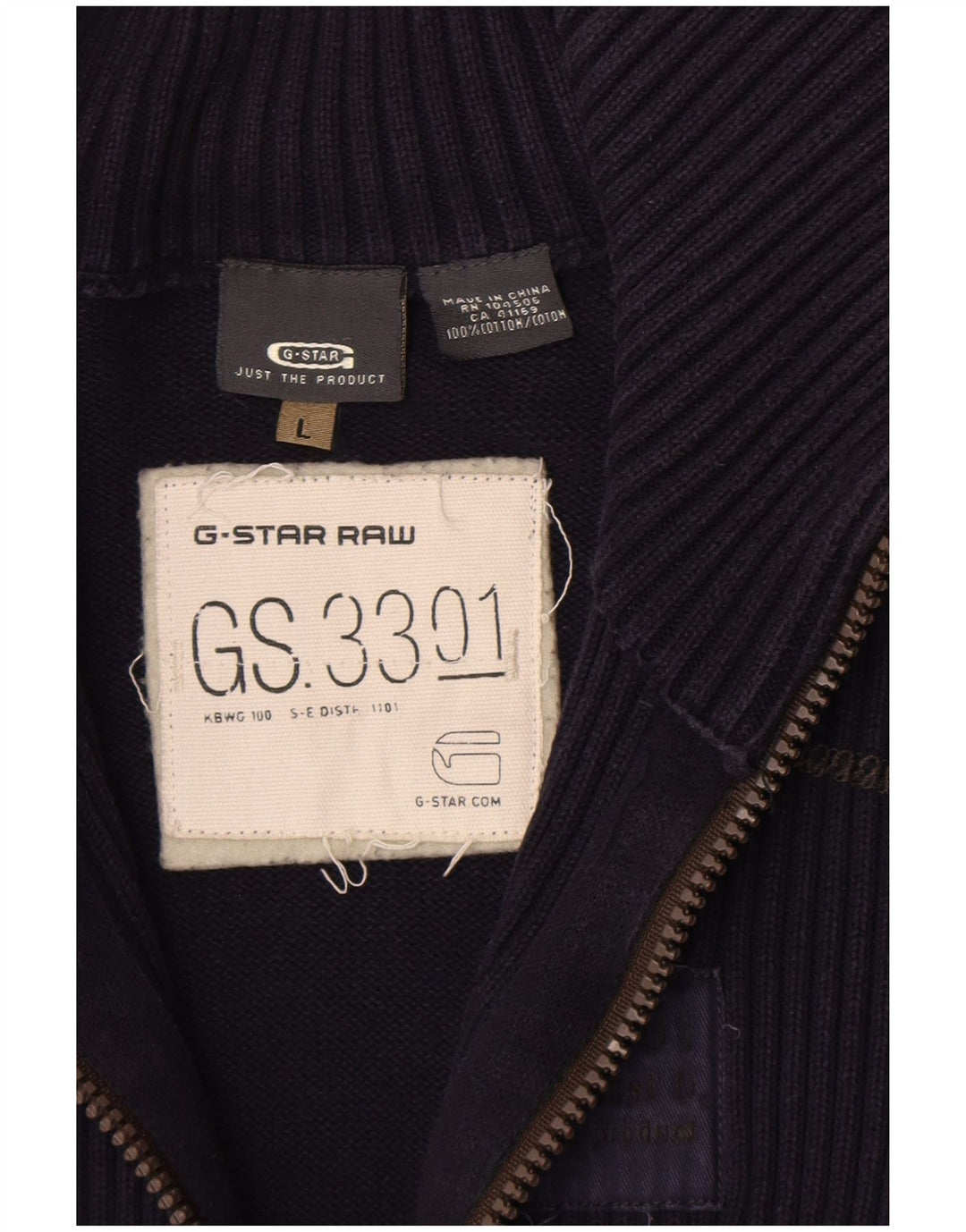Suéter cardigã masculino G-Star 3301 grande algodão azul marinho