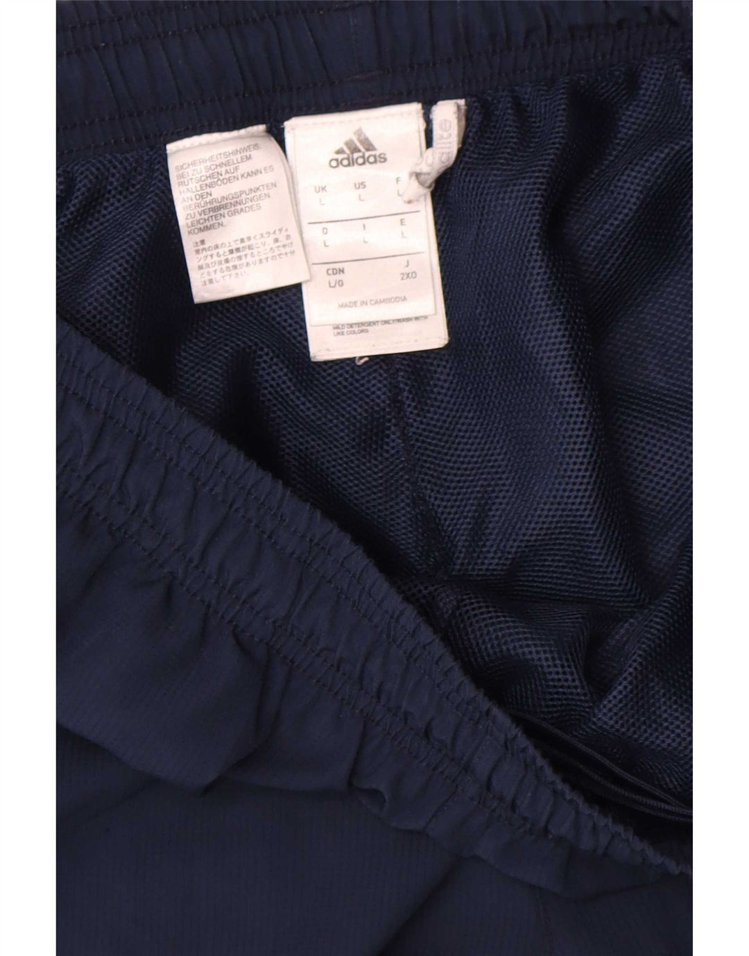 Calça de treino masculina Adidas Graphic grande poliéster azul marinho