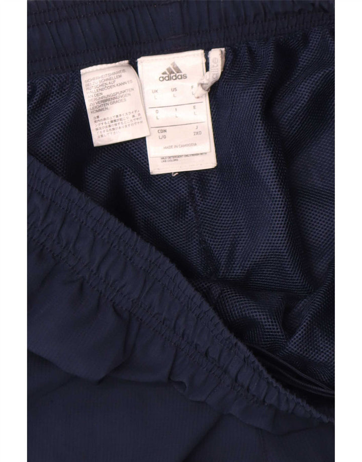Calça de treino masculina Adidas Graphic grande poliéster azul marinho