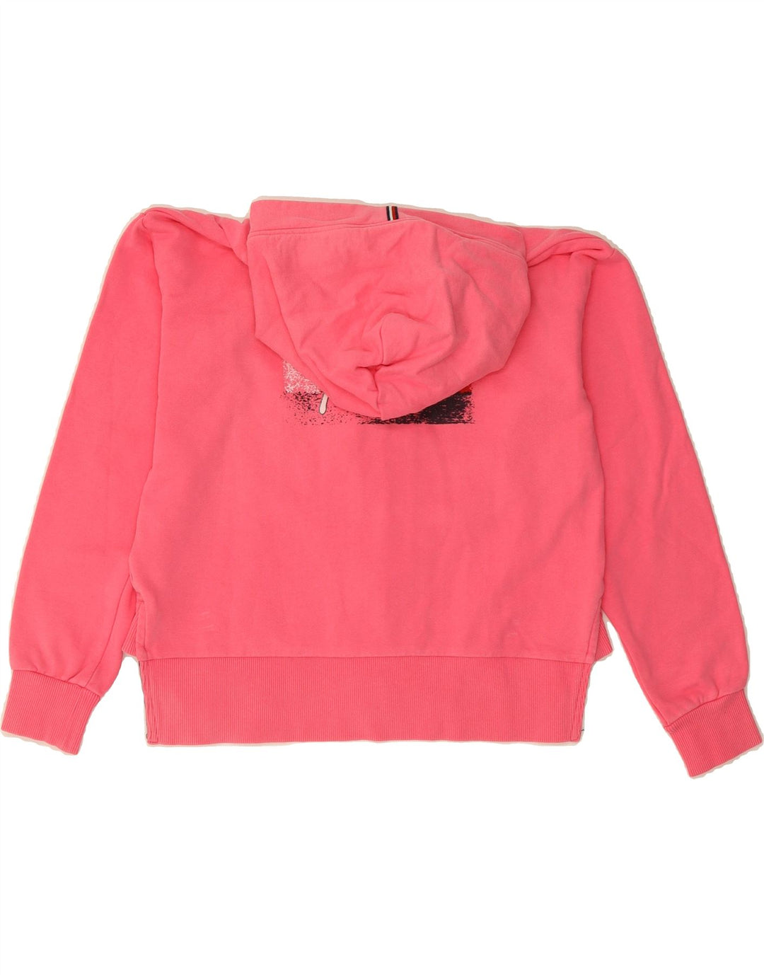 TOMMY HILFIGER Girls Zip Hoodie Sweater 13-14 Years Pink Cotton Vintage Tommy Hilfiger and Second-Hand Tommy Hilfiger from Messina Hembry 