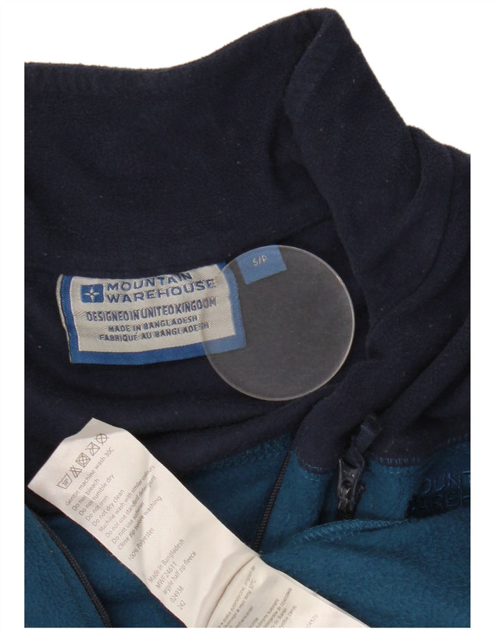 Suéter de lã masculino Mountain Warehouse com zíper e gola em bloco azul pequeno