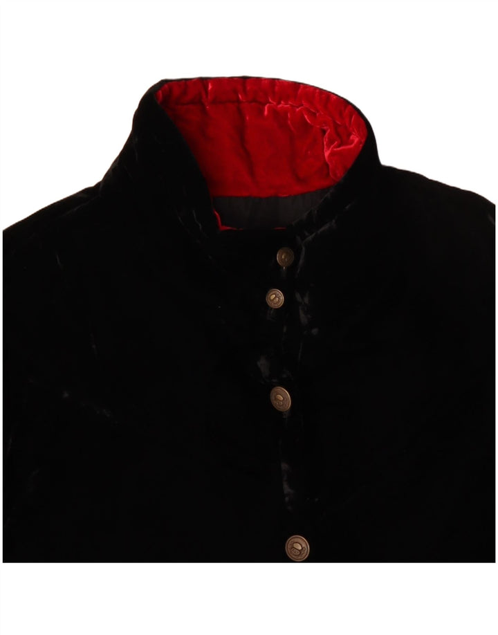 Jaqueta bomber feminina de veludo VINTAGE UK 20 2XL preta