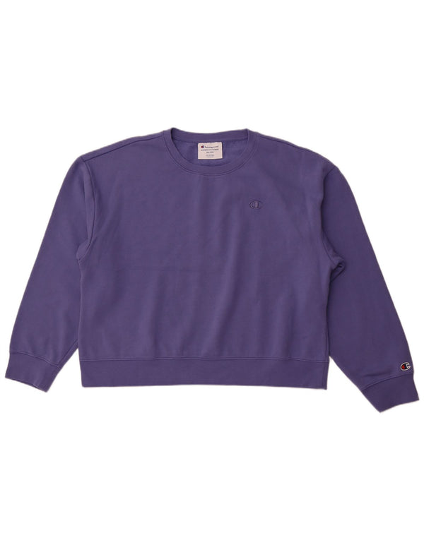 CHAMPION moletom feminino jumper UK 20 2XL algodão roxo
