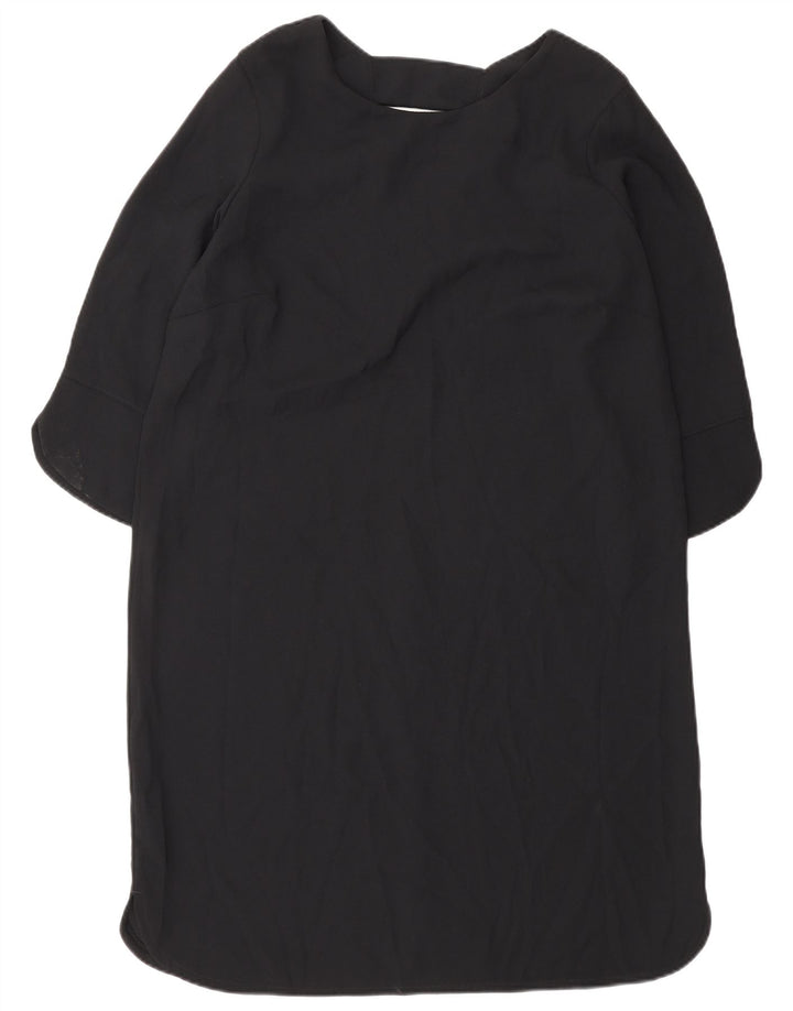 Vestido feminino Marks & Spencer manga 3/4, UK 14, grande, preto, poliéster
