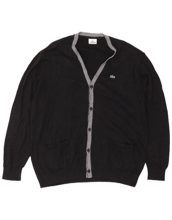 Suéter cardigã masculino Lacoste tamanho 8 2XL algodão preto