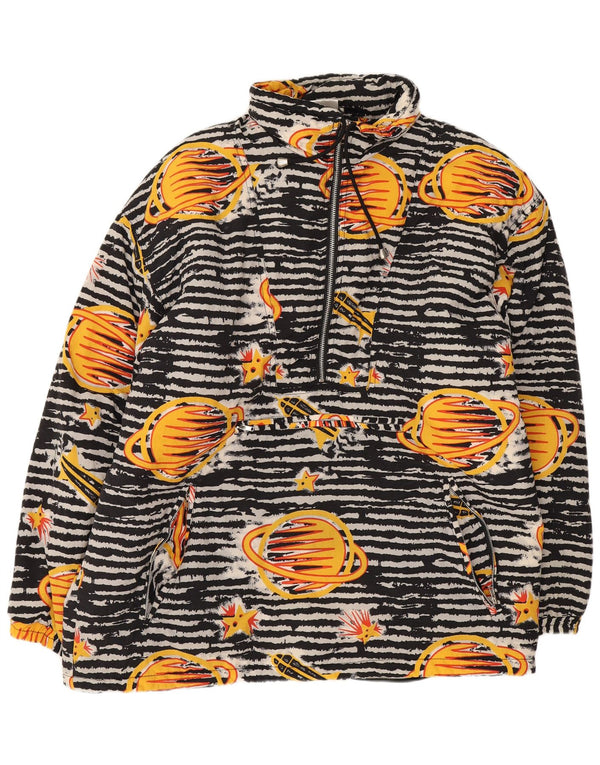 Jaqueta Anorak Vintage Boys Loose Fit 13-14 Anos Poliamida Geométrica Preta