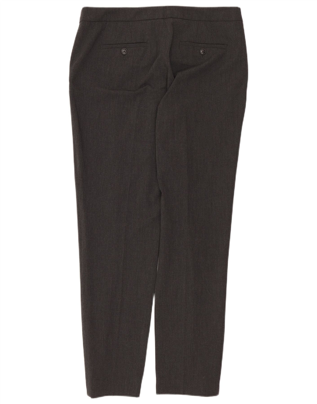 Calça feminina Trussardi Slim Suit IT 40 pequena W30 L27 poliéster cinza