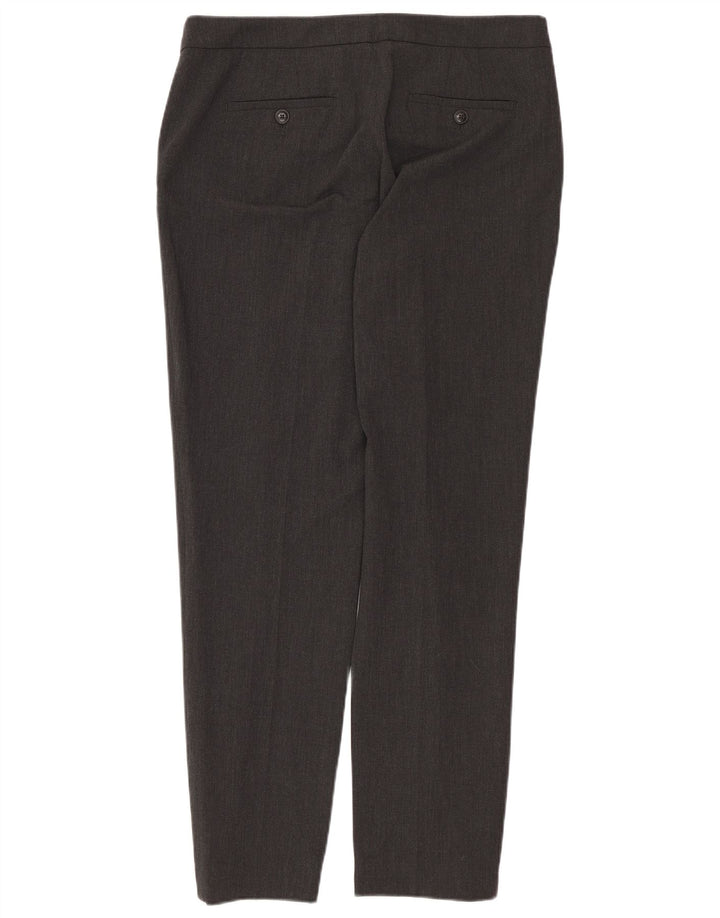 Calça feminina Trussardi Slim Suit IT 40 pequena W30 L27 poliéster cinza