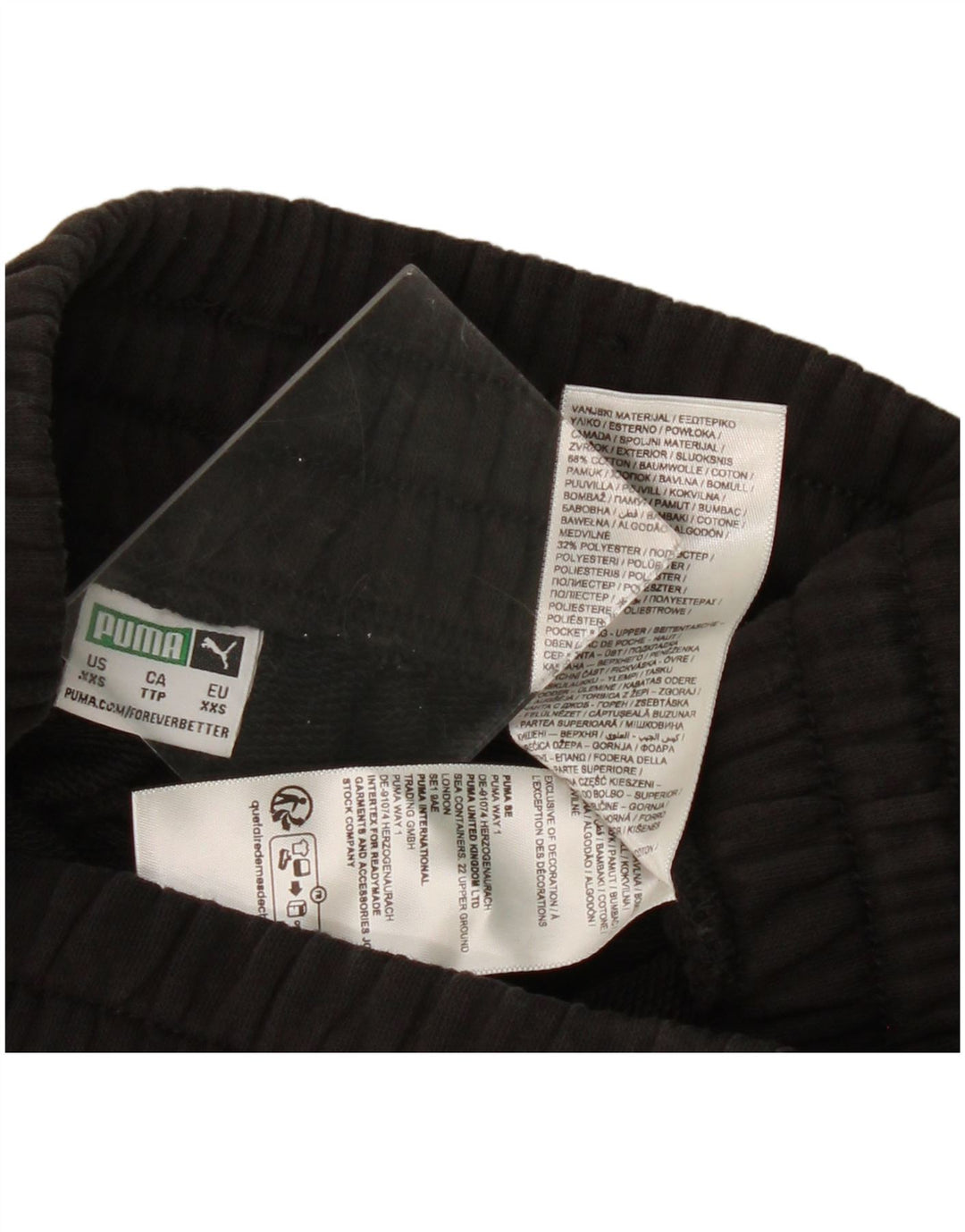 Calça de treino feminina Puma com perna larga 2XS W22 L23 algodão preto