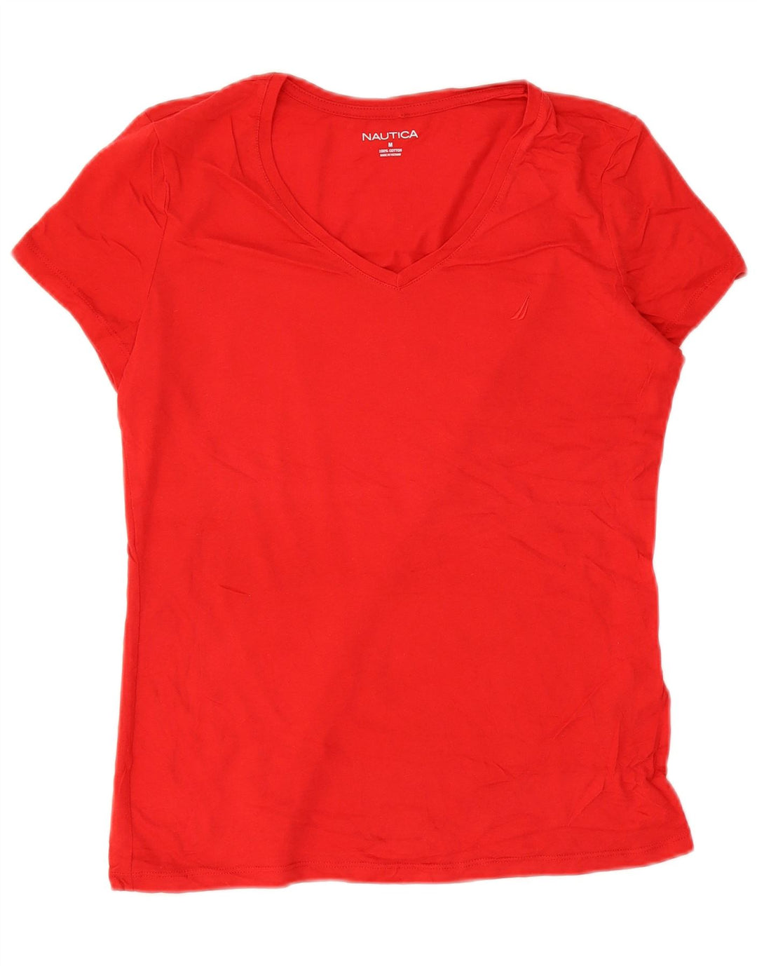 Camiseta feminina NAUTICA UK 14 algodão vermelho médio