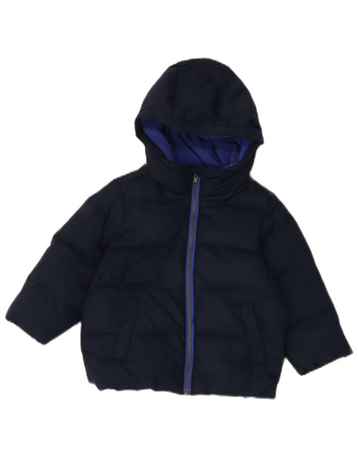 Casaco acolchoado com capuz gráfico Benetton Boys 5-6 anos azul marinho