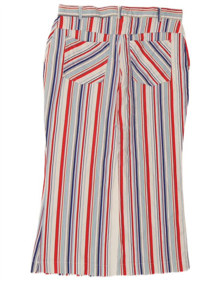 Calça feminina Giani Feroti cortada média W30 L23 listrada multicolorida