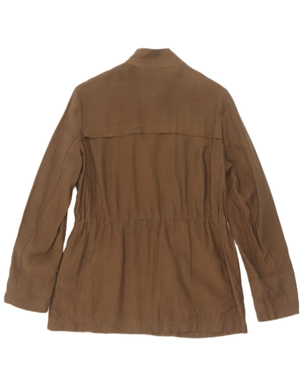 Jaqueta utilitária feminina Zara UK 14 Viscose cáqui médio