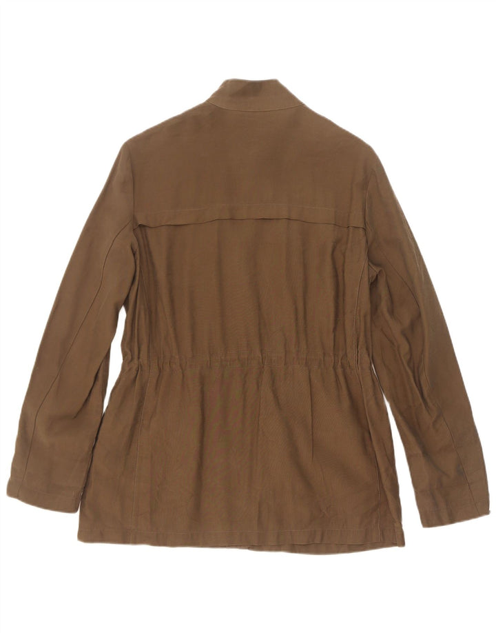 Jaqueta utilitária feminina Zara UK 14 Viscose cáqui médio