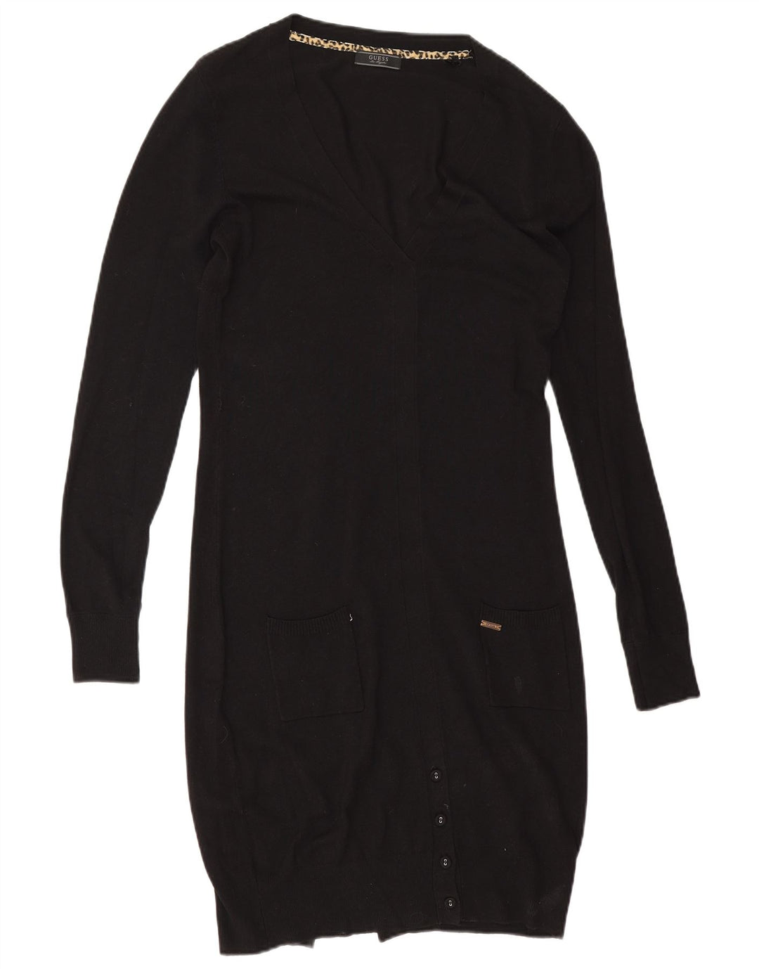 Guess Vestido feminino jumper UK 14 médio preto viscose