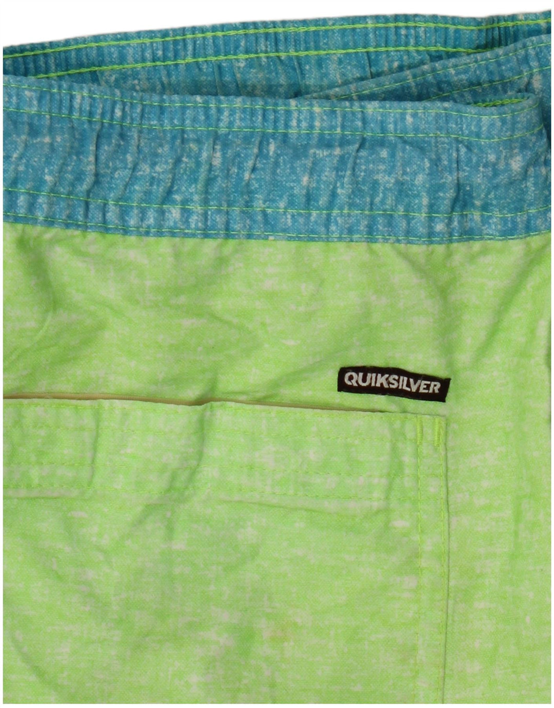 Shorts de natação masculino Quiksilver grande bloco colorido verde