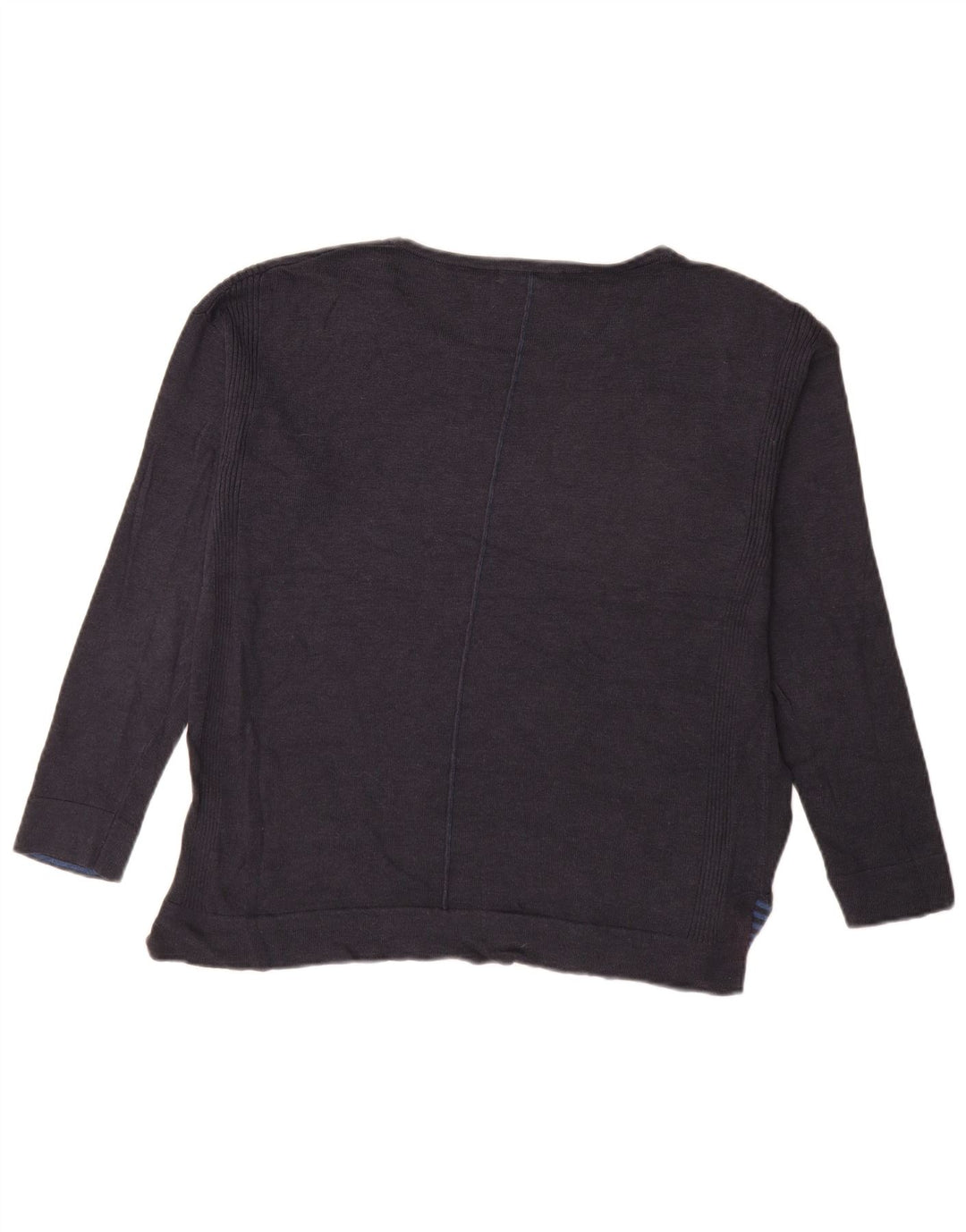 WHITE STUFF Suéter feminino com gola canoa Reino Unido 10 pequeno azul marinho