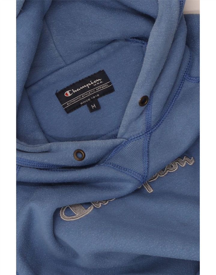 CHAMPION Suéter com capuz gráfico feminino UK 14 azul médio