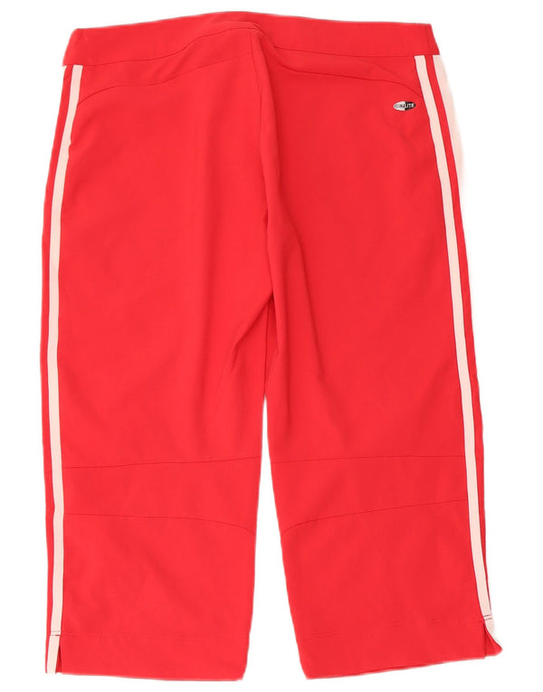 Bermuda Adidas Climalite Feminina UK 10 Pequena W30 Poliéster Vermelho