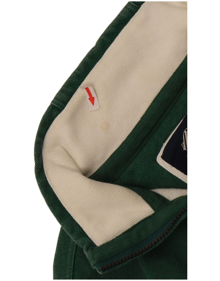 Crew Clothing Mens Zip Neck Moletom Jumper XL Algodão Verde