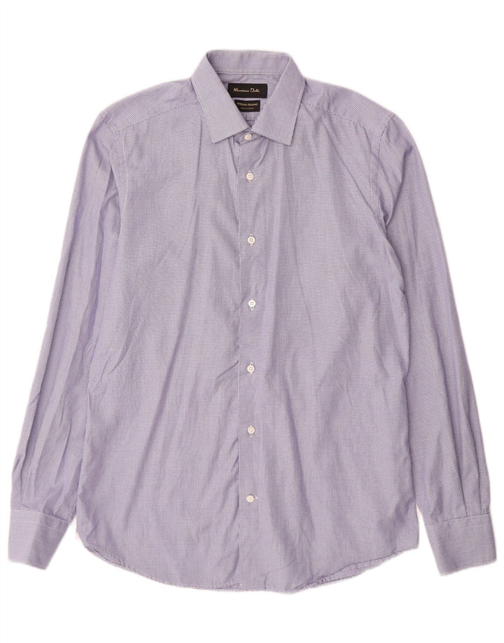 Camisa masculina Massimo Dutti tamanho 38 médio azul houndstooth