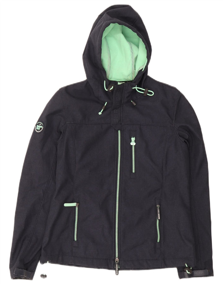 Jaqueta corta-vento masculina Superdry Windtrekker com capuz Reino Unido 38 azul marinho médio