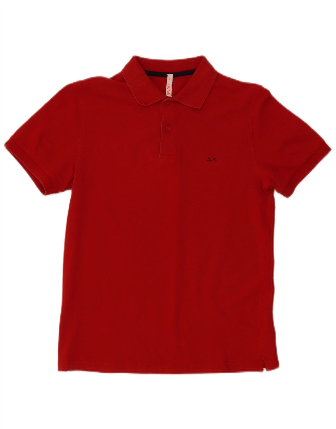 Camisa polo masculina Sun68 pequena de algodão vermelho