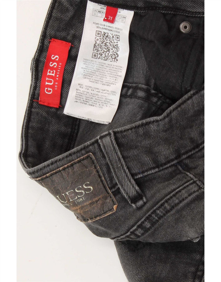 Guess Mens Graphic Slim Jeans W31 L30 Cinza Algodão