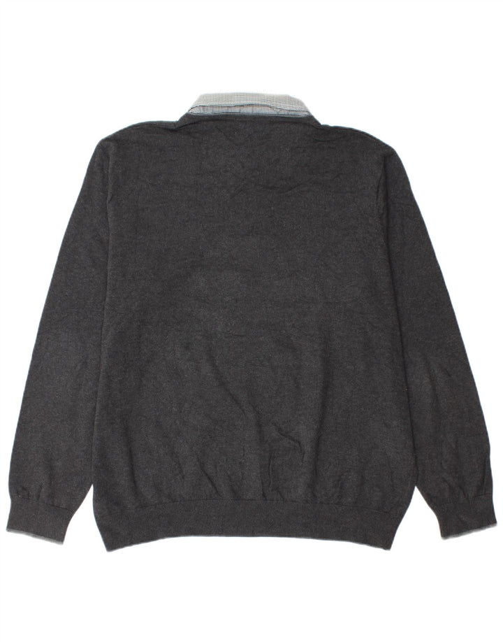 Suéter masculino Marks & Spencer com decote em V XL algodão cinza