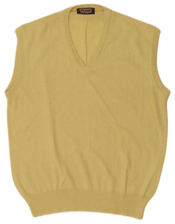 Colete masculino vintage regata IT 50 lã amarela média
