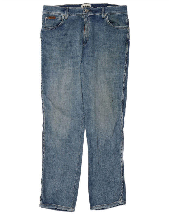Wrangler Masculino Texas Straight Jeans W36 L30 Azul Algodão