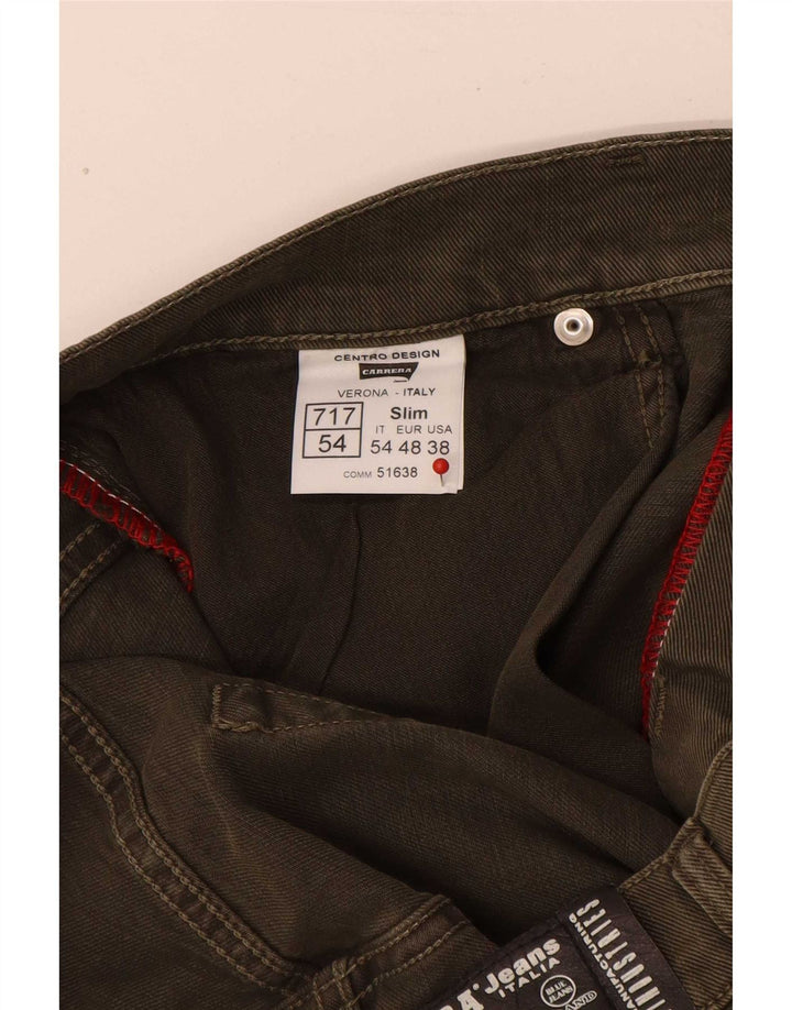 Carrera Mens 717 Slim Jeans W38 L34 Algodão Cáqui