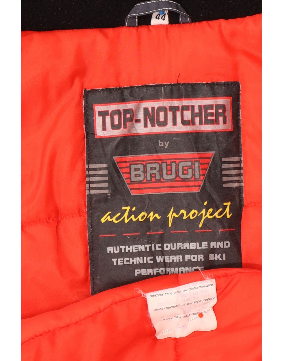 Jaqueta de esqui masculina Brugi UK 44 2XL poliamida colorblock vermelha