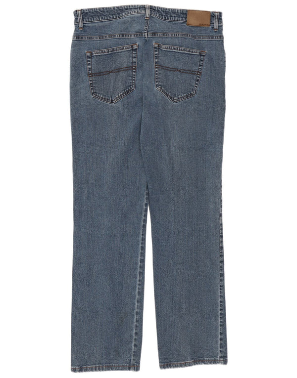 Gant Mens Straight Jeans W36 L32 Azul Algodão