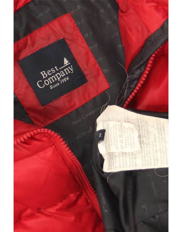 Jaqueta acolchoada com capuz feminino Best Company UK 14 nylon vermelho médio