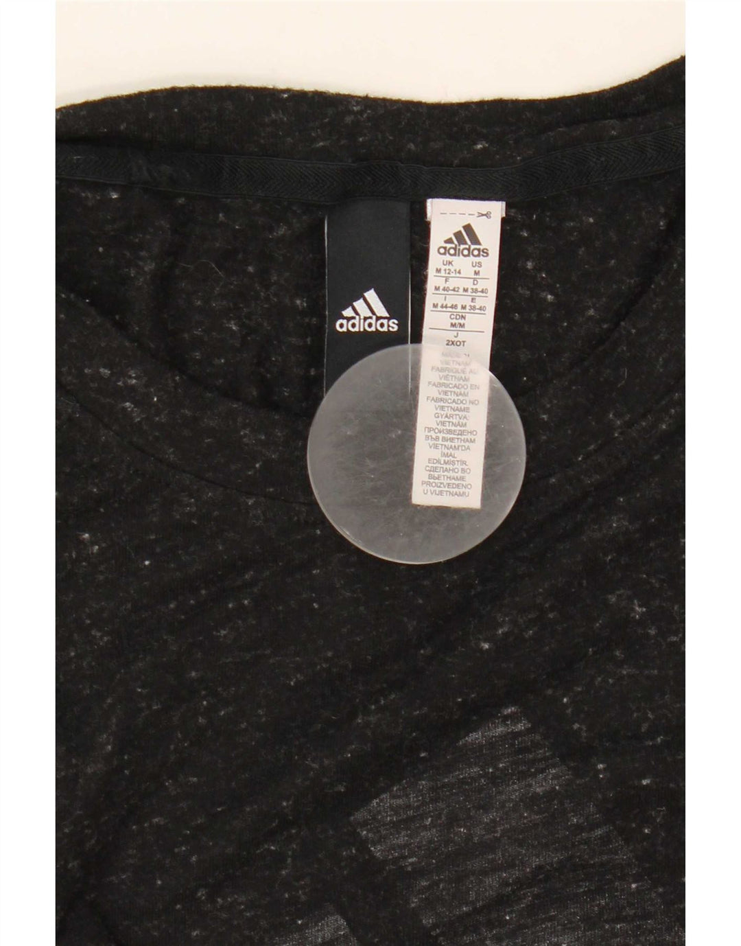 Adidas Womens Graphic Vest Top UK 12/14 Médio Preto Flecked