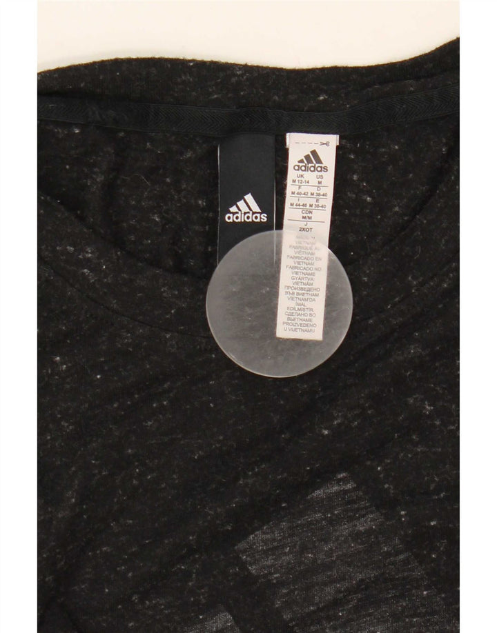 Adidas Womens Graphic Vest Top UK 12/14 Médio Preto Flecked
