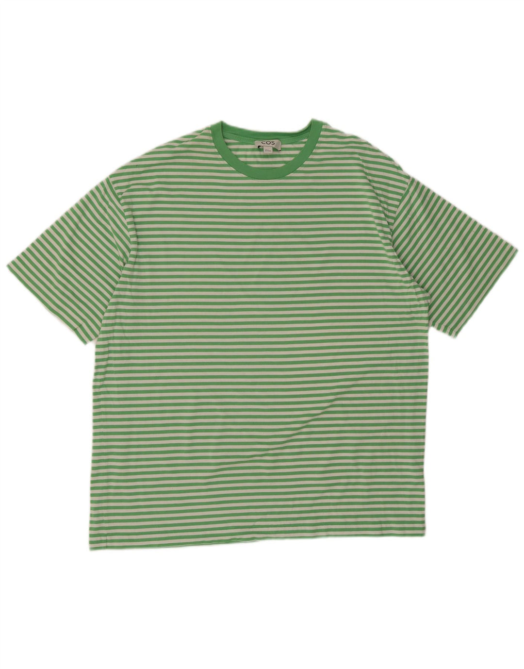 Cos Camiseta Masculina Top Médio Algodão Listrado Verde