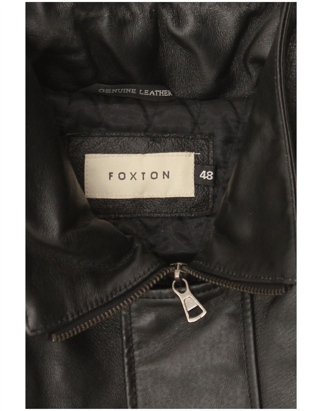 Jaqueta de couro masculina VINTAGE IT 48 couro preto médio